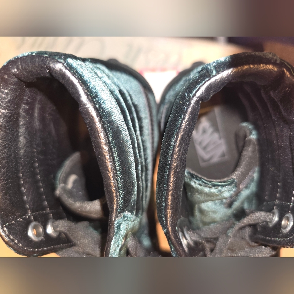 Dark Green Velvet Sneakers - Picture 10 of 11